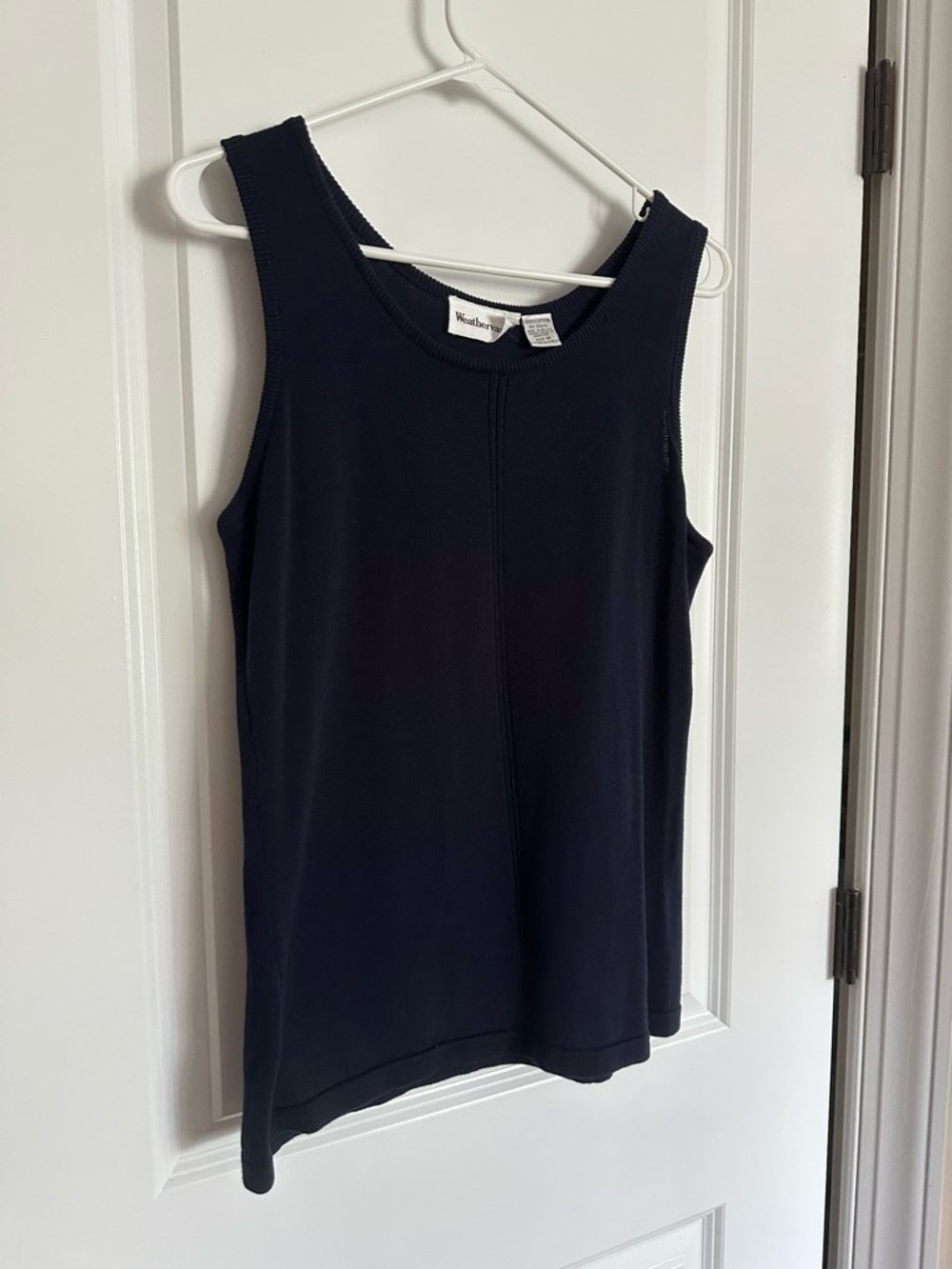 Vintage Weathervane Navy Knit Lightweight Sweater Sleeveless Tank Size Medium